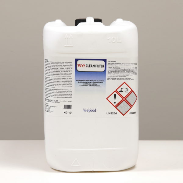 WeCleanFilter - Detergente specifico per la pulizia, disincrostazione e disinfezione dei filtri a sabbia, cartuccia e farina fossile
